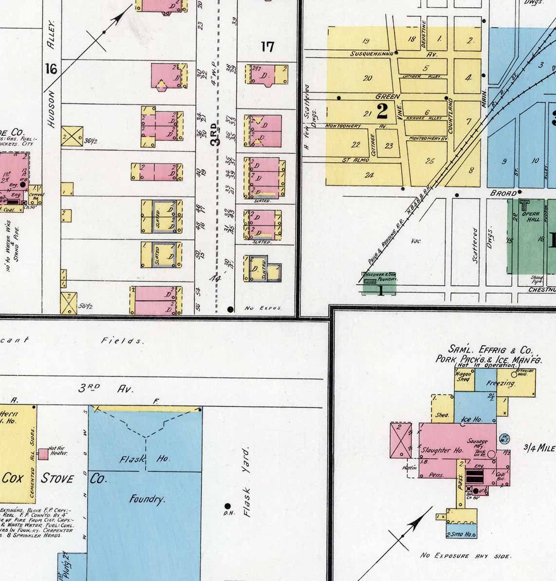 1896 Town Map of Lansdale Montgomery County Pennsylvania