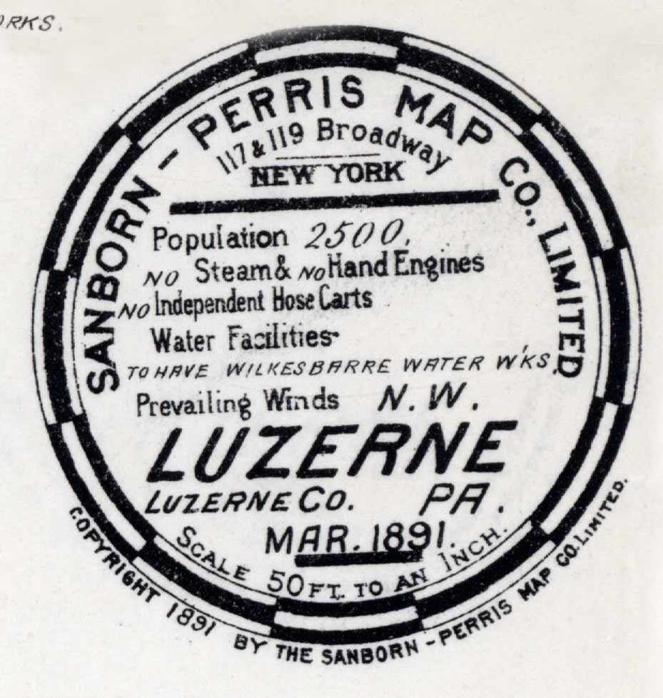 1891 Town Map of Luzerne County Pennsylvania