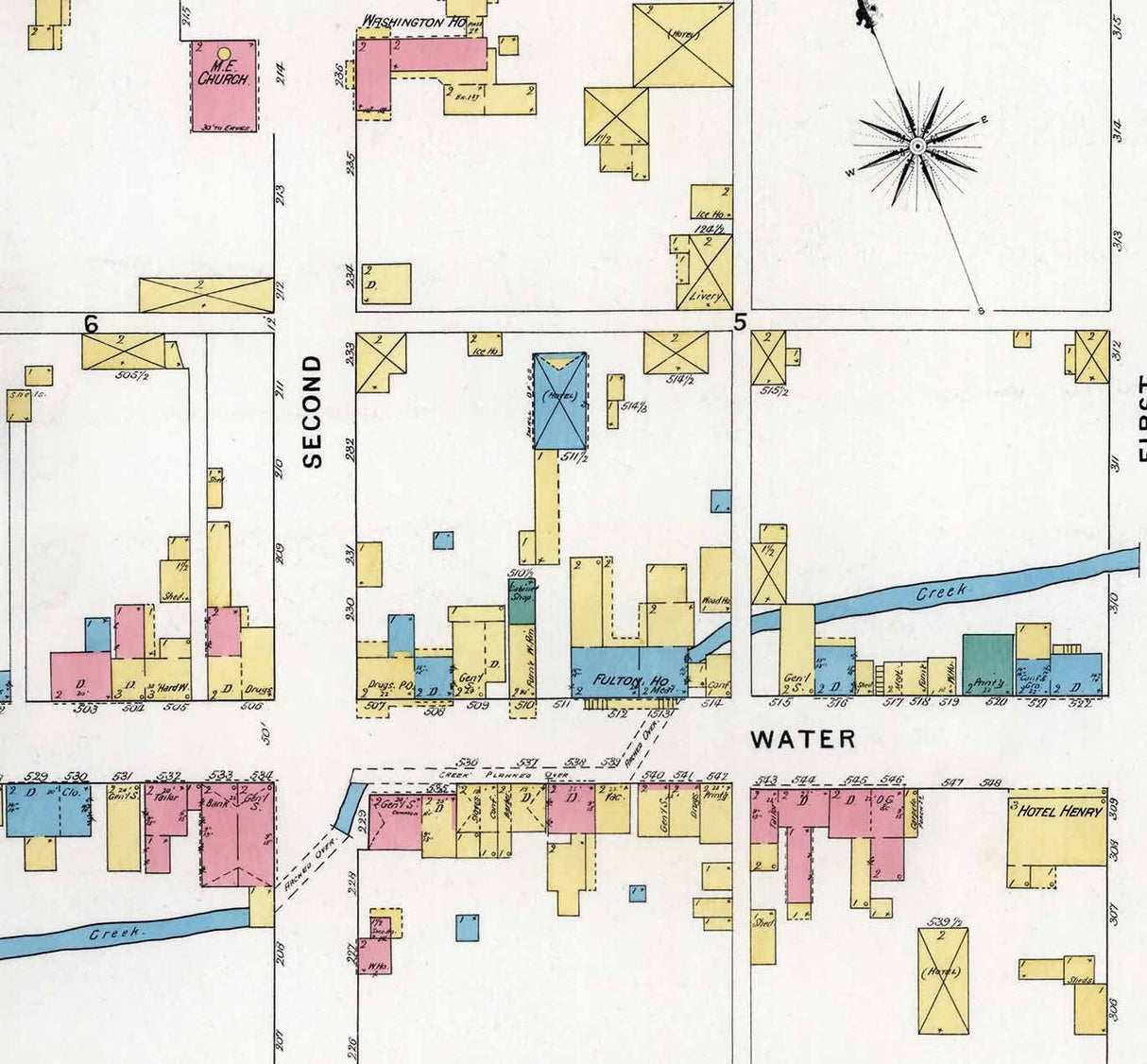 1894 Town Map of McConnellsburgh Fulton County Pennsylvania