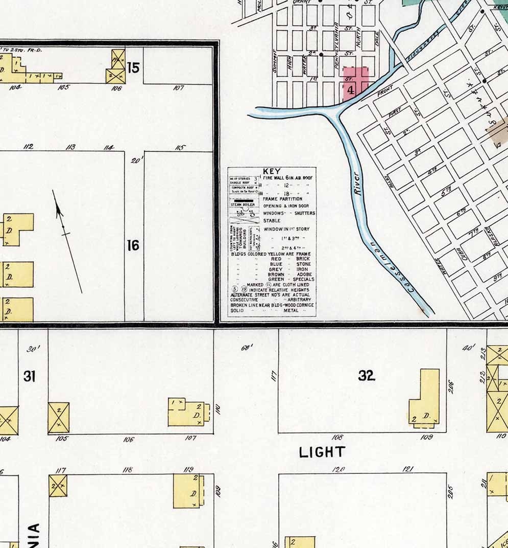 1897 Town Map of Meyersdale Somerset County Pennsylvania