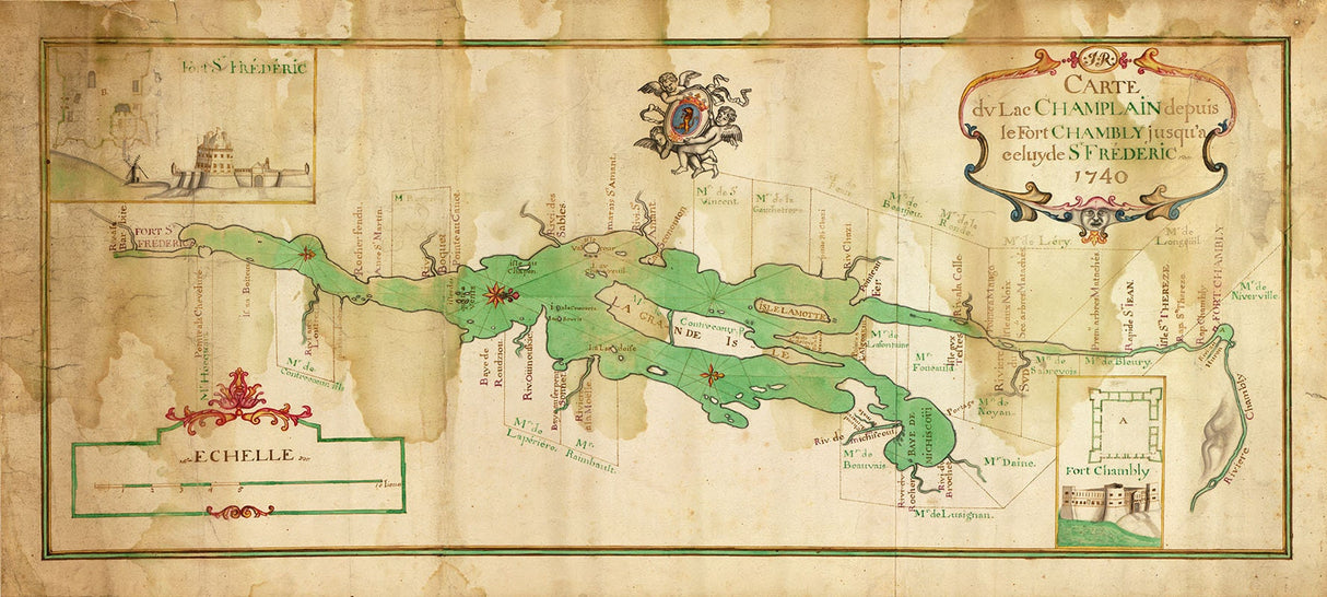 1740 Map of Lake Champlain New York Vermont