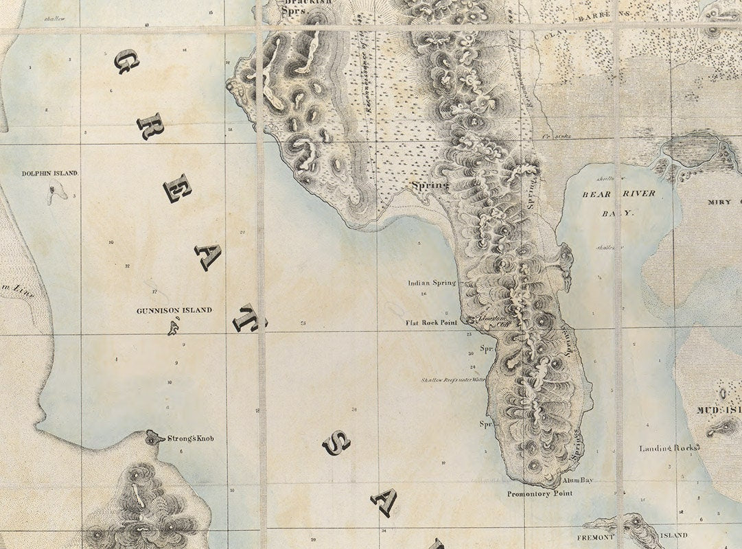 1852 Map of the Great Salt Lake Utah