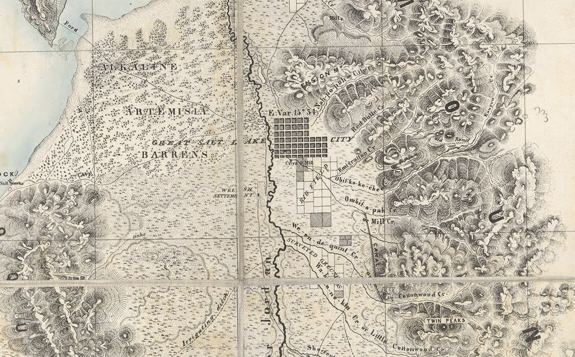 1852 Map of the Great Salt Lake Utah