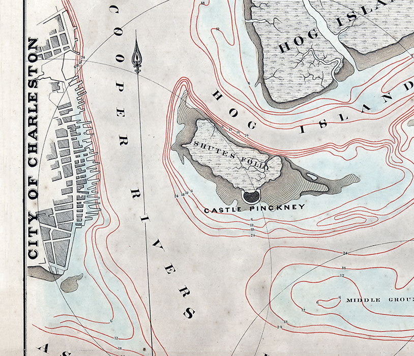 1862 Map of Charleston Harbor South Carolina