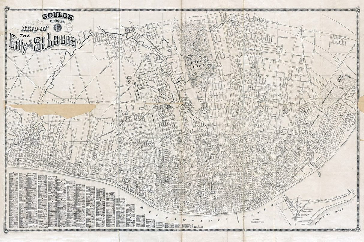 1896 Map of Saint Louis Missouri
