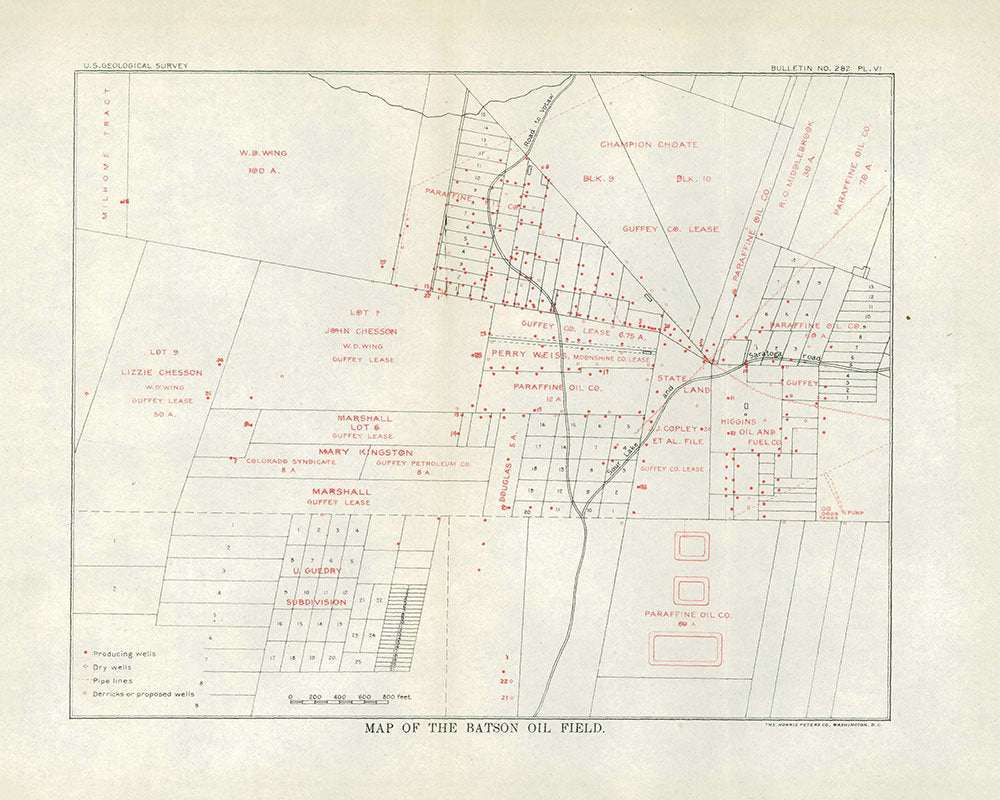 1906 Map of the Batson Oil Field Texas