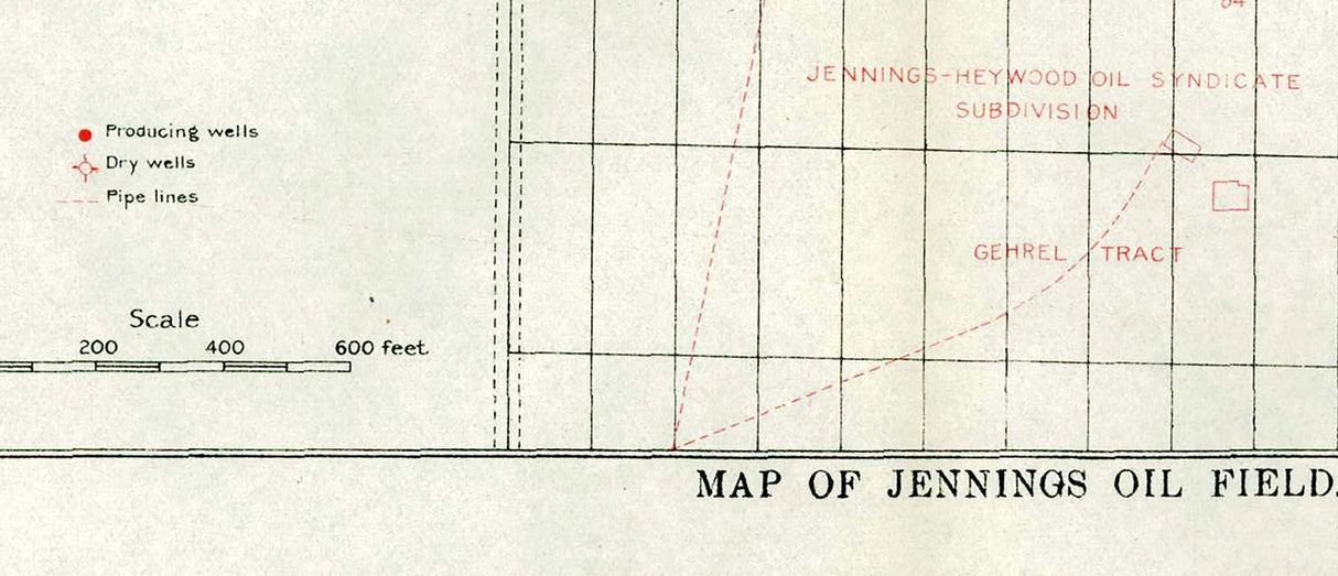 1906 Map of the Jennings Oil Field Texas
