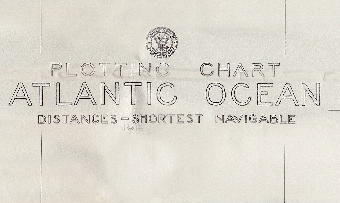 1930 Atlantic Ocean Navigation Chart