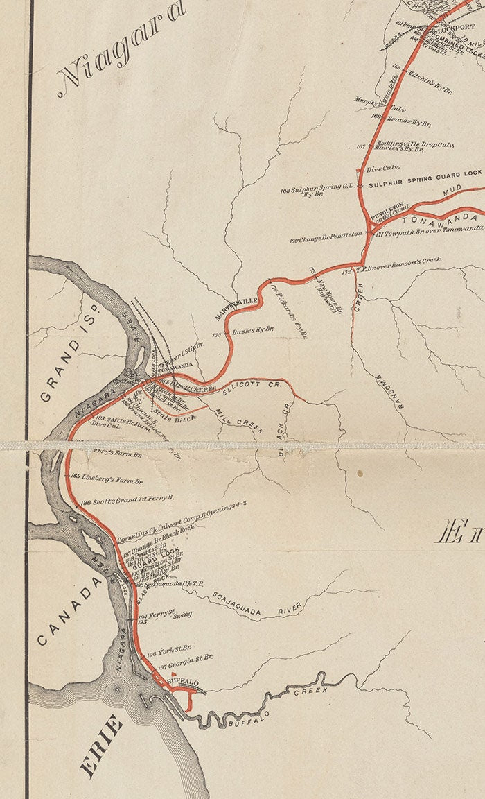 1882 Map of the Erie Canal Western Division