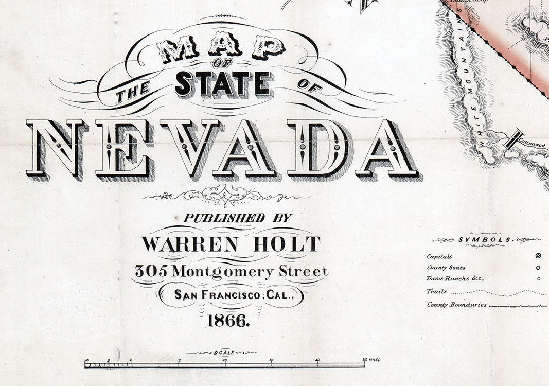 1866 Map of the State of Nevada