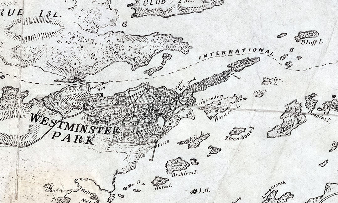 1880 Map of Westminster Park Thousand Island St Lawrence River