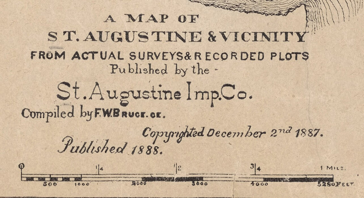 1888 Map of Saint Augustine Florida