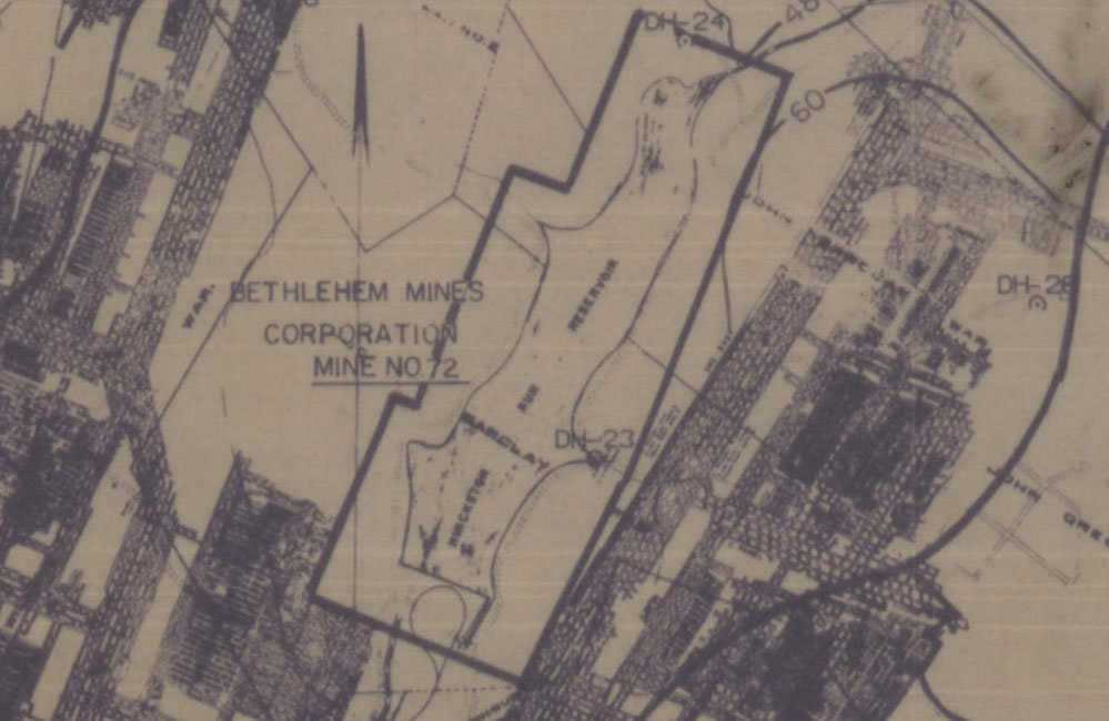 1993 Coal Mine Map of Bethlehem Steel Corporation Johnstown Cambria County Pa