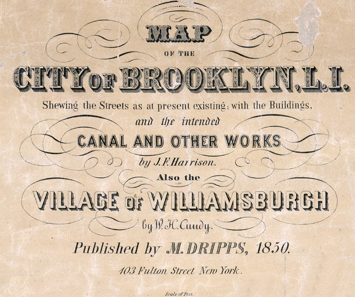 1850 Map of Brooklyn New York