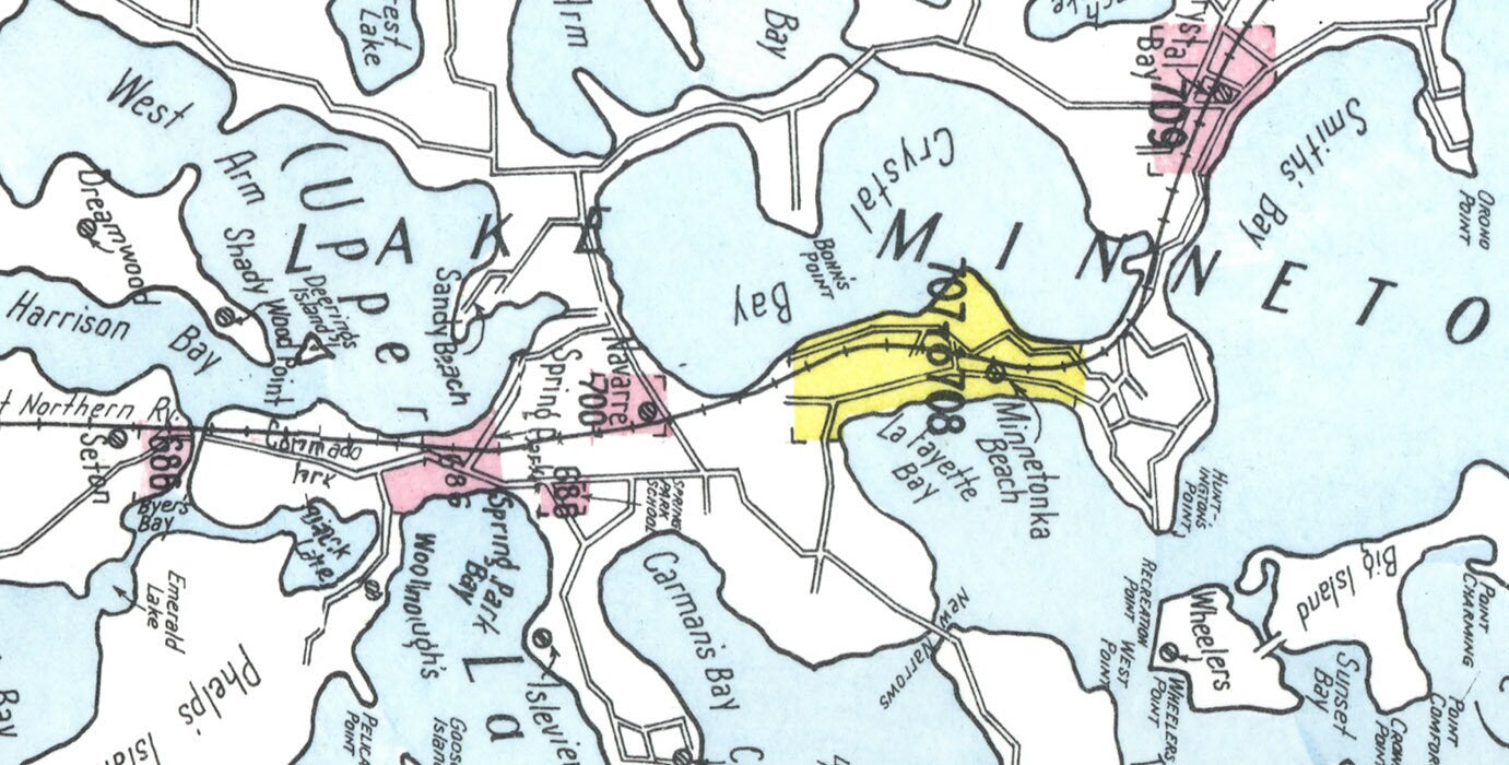 1912 Map of Lake Minnetonka Minnesota