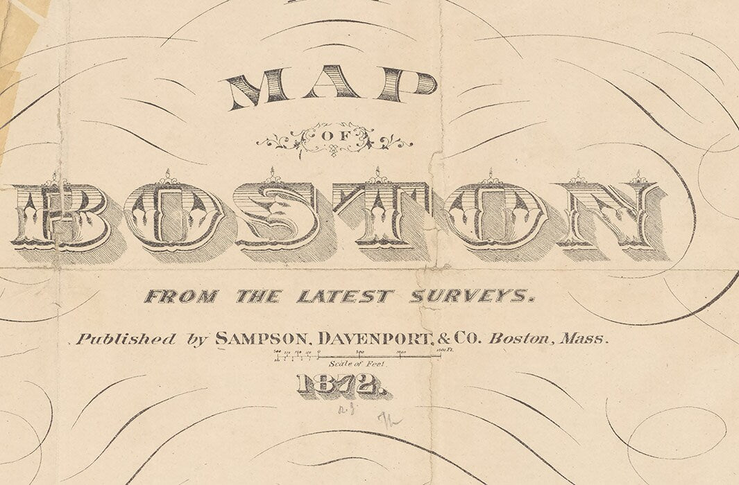 1872 Map of Boston Massachusetts