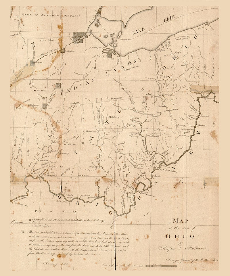 1804 Map of the State of Ohio