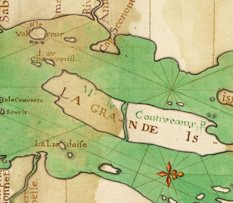 1740 Map of Lake Champlain New York Vermont