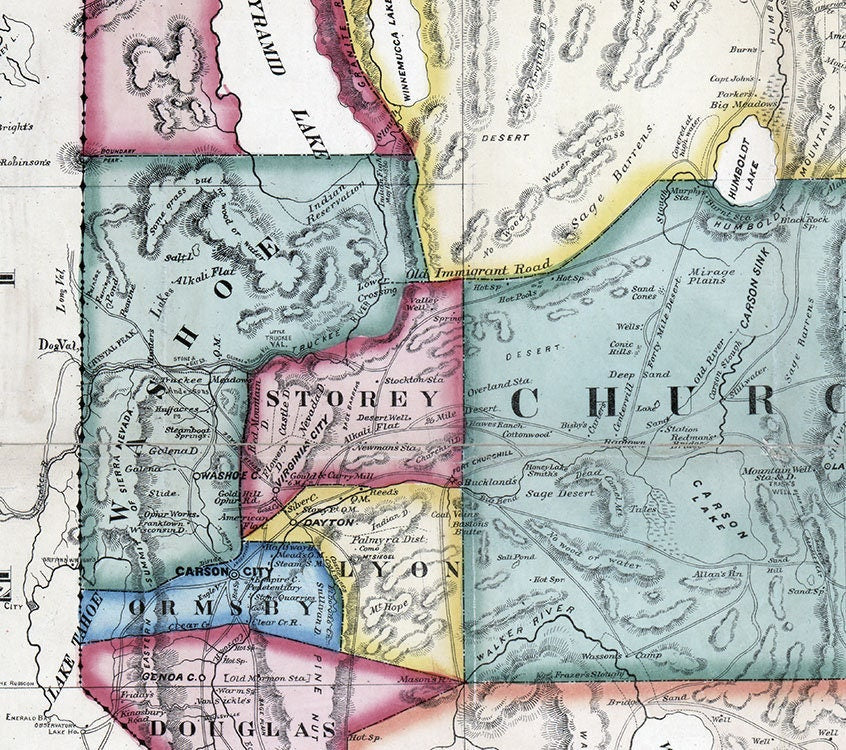1866 Map of the State of Nevada