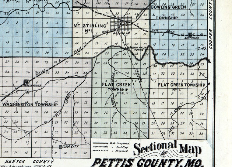 1872 Map of Pettis County Missouri