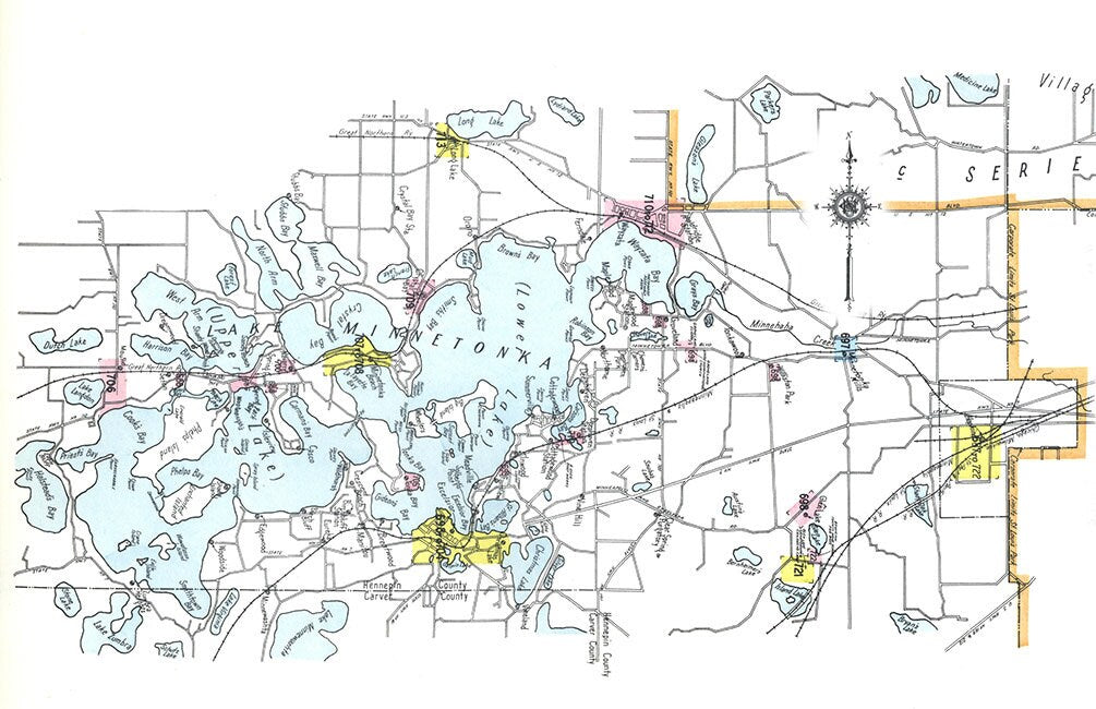 1912 Map of Lake Minnetonka Minnesota