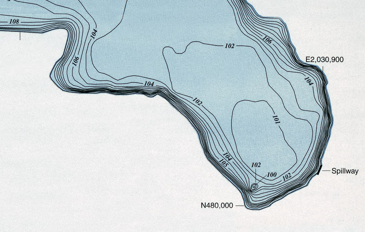 1996 Map of Glenville Lake Cumberland County North Carolina
