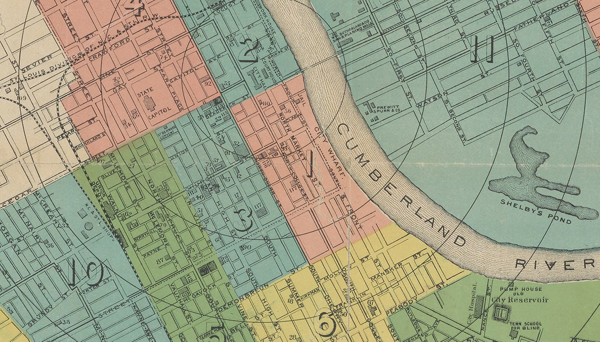 1890 Map of Nashville Tennessee