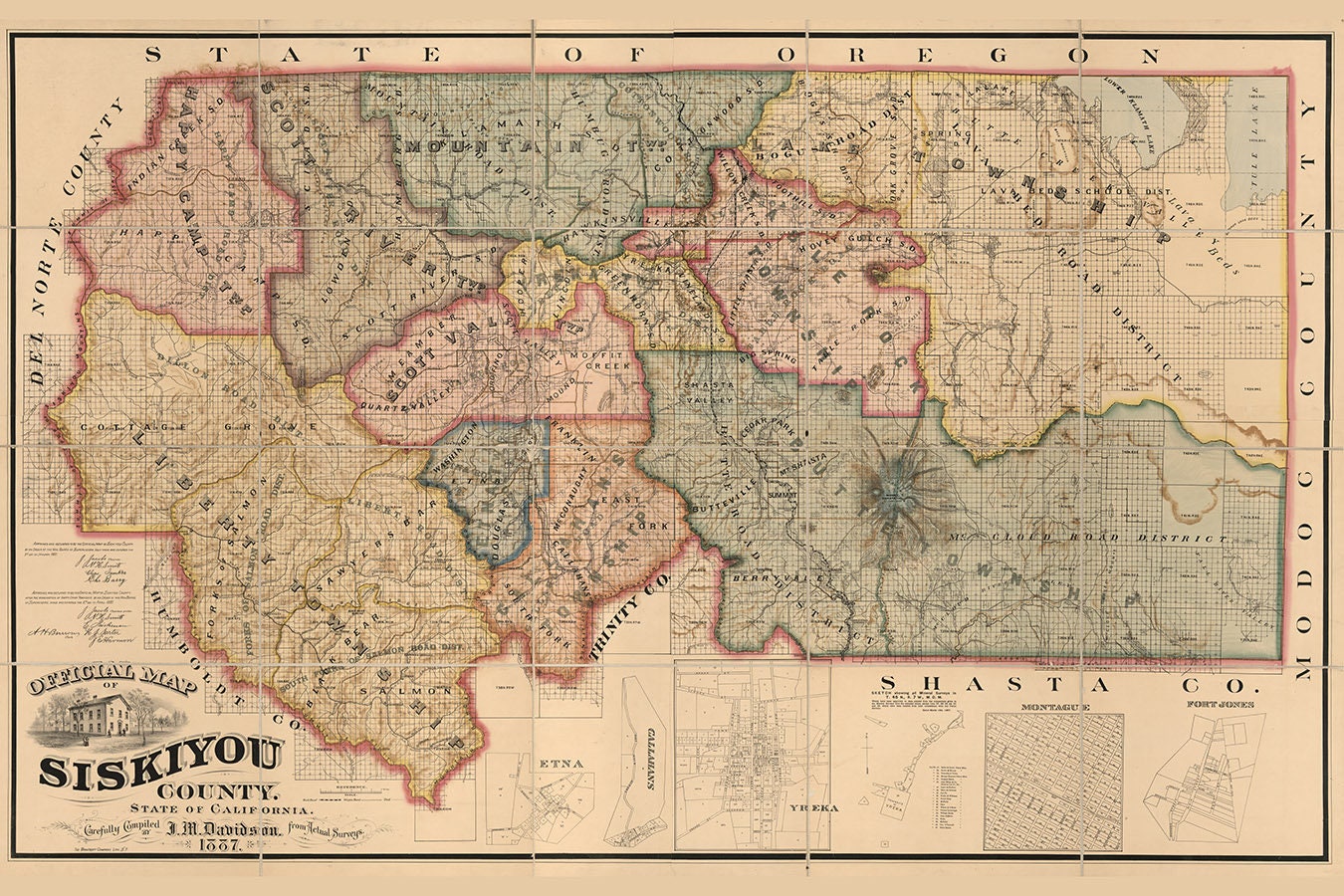 1887 Map of Siskiyou County California