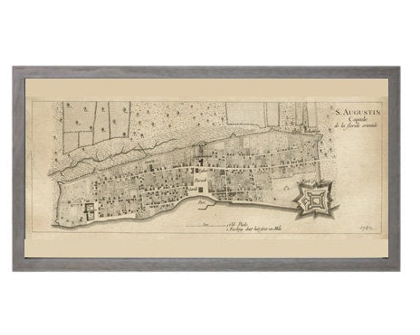 1778 Map of Saint Augustine Florida Framed