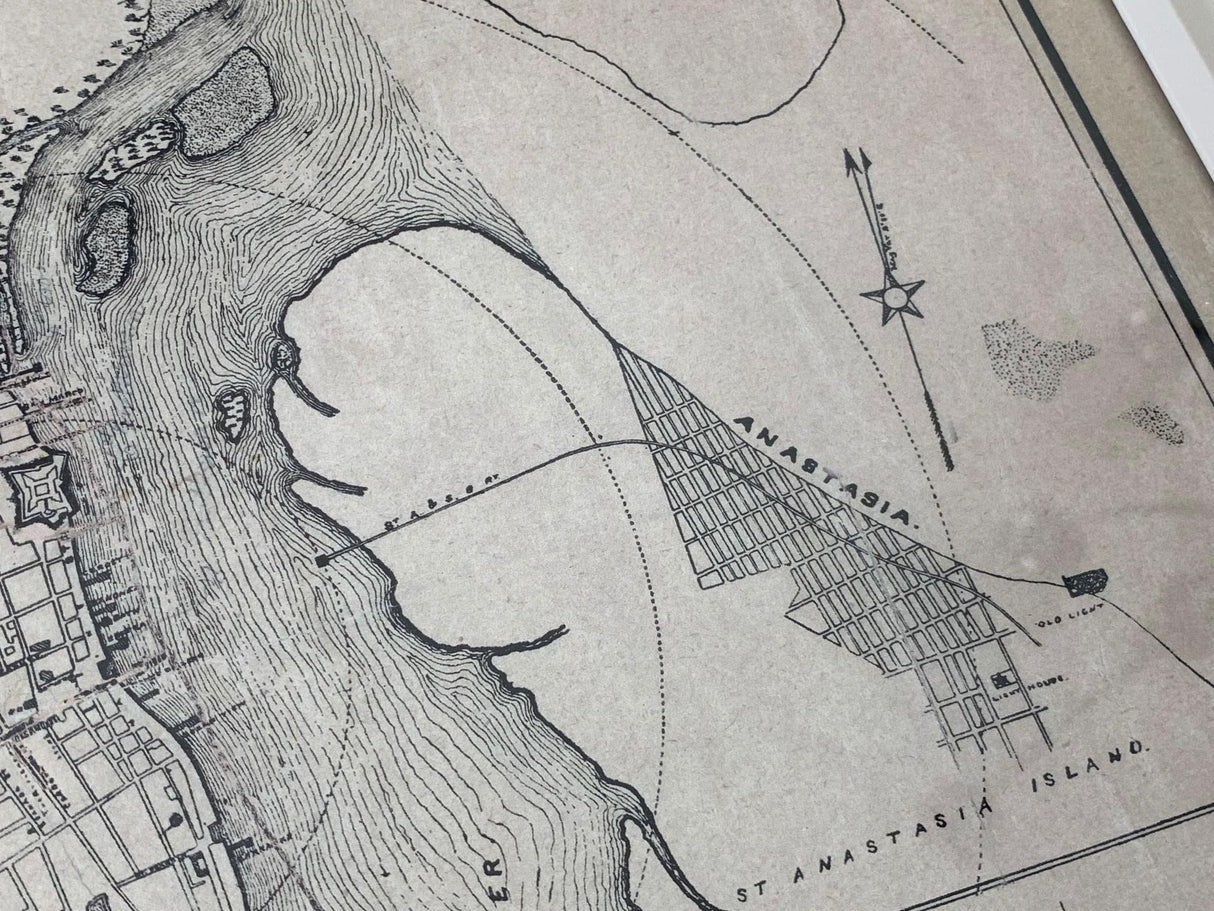 1888 Map of Saint Augustine Florida Framed