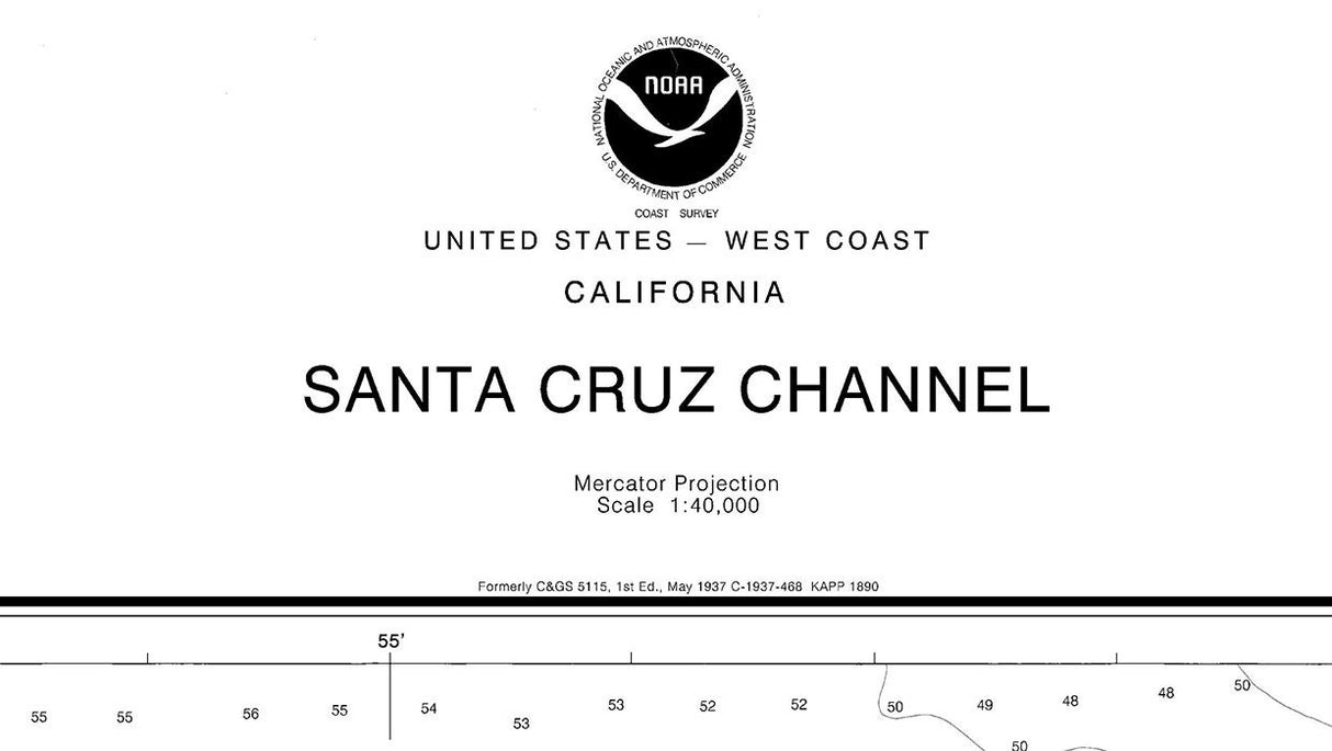 2004 Nautical Chart of Santa Cruz Channel California