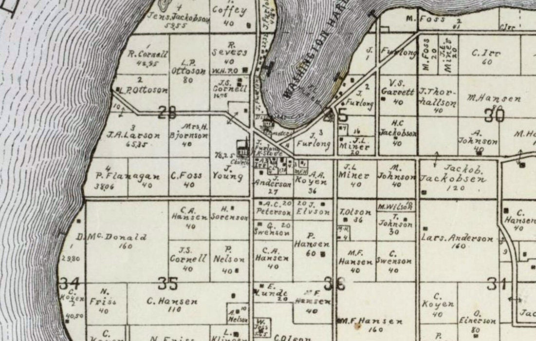 1899 Map of Washington Township Door County Wisconsin