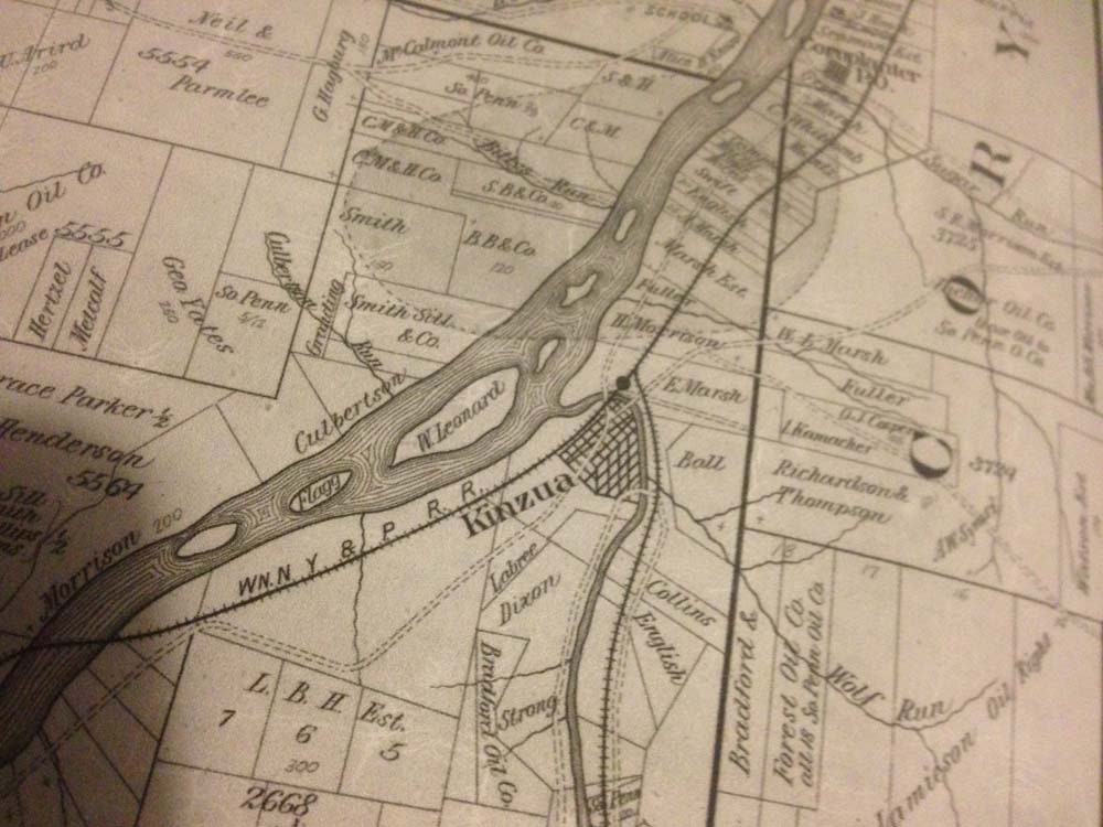 1900 Farm Line Map of Warren Co Pa Showing Oil & Gas Fields