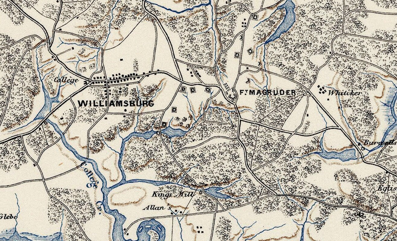 1875 Map of Williamsburg Virginia