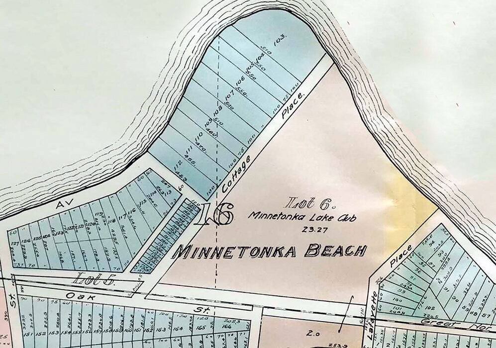 1913 Map of Lake Minnetonka Beach Minnesota