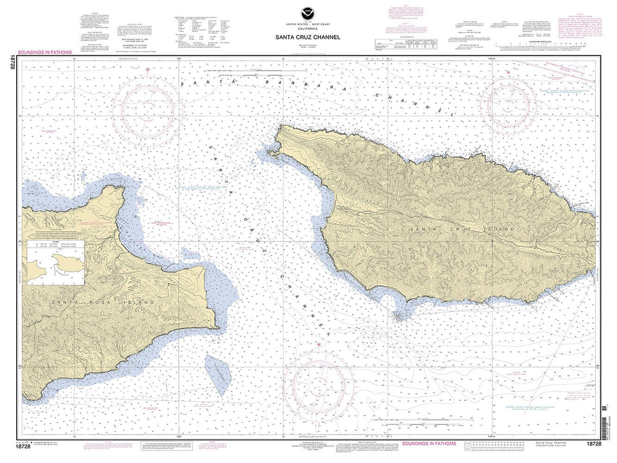 2004 Nautical Chart of Santa Cruz Channel California