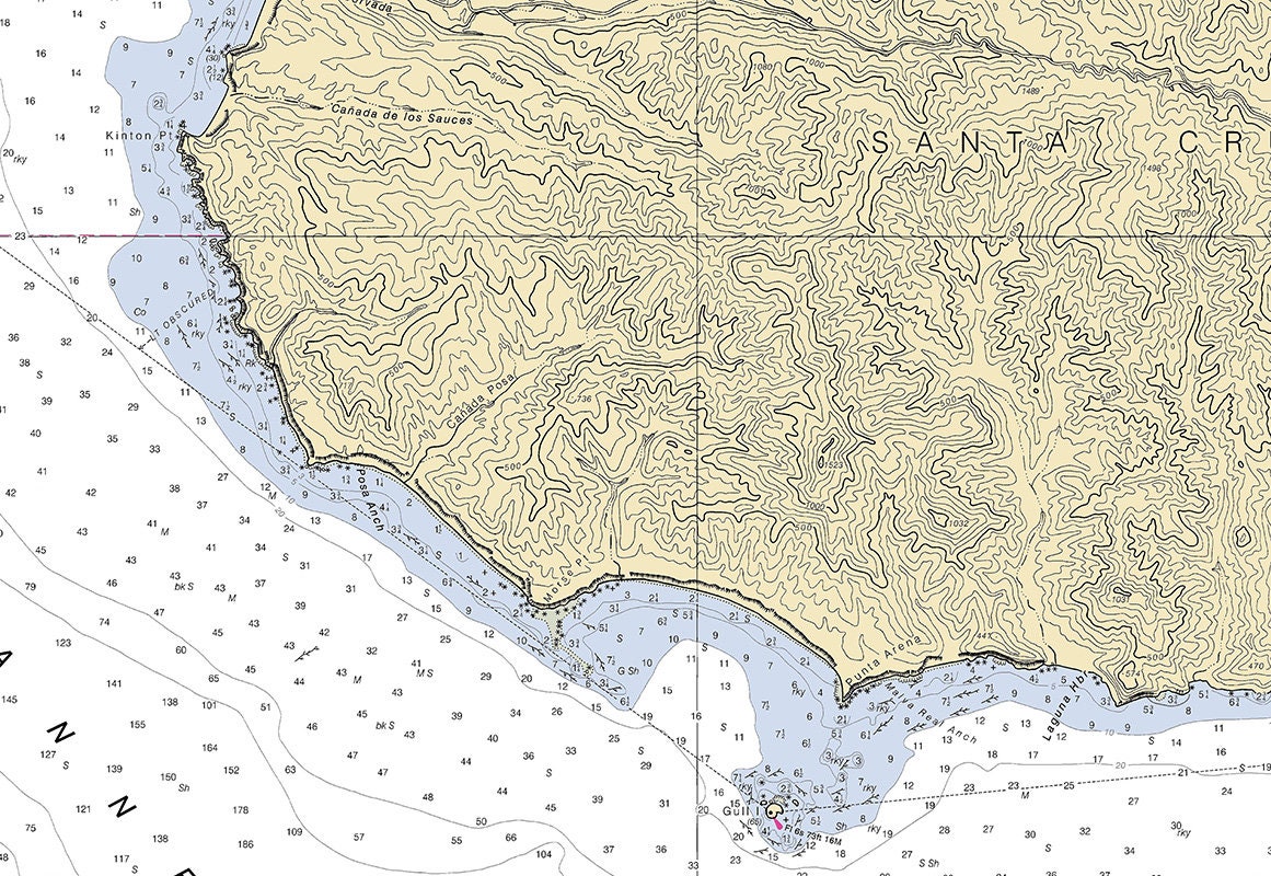 2004 Nautical Chart of Santa Cruz Channel California