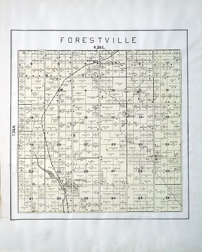 1899 Map of Forestville Township Door County Wisconsin