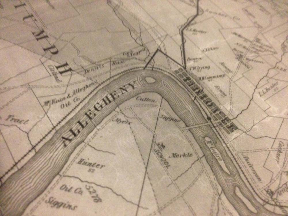 1900 Farm Line Map of Warren Co Pa Showing Oil & Gas Fields