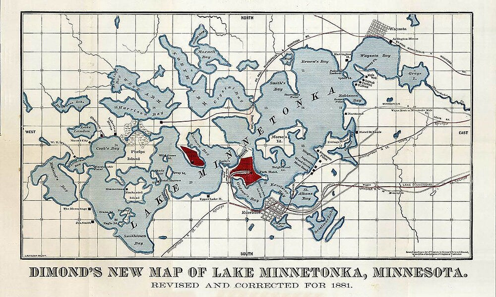 1881 Map of Lake Minnetonka Minnesota