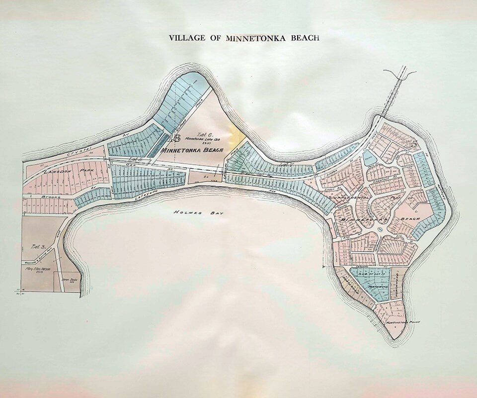 1913 Map of Lake Minnetonka Beach Minnesota