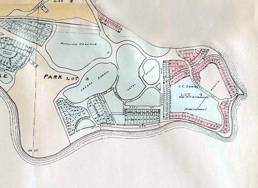 1913 Village Map of Tonka Bay Lake Minnetonka Minnesota