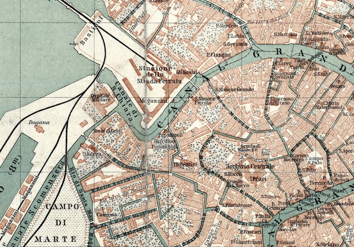 1886 Map of Venice Italy