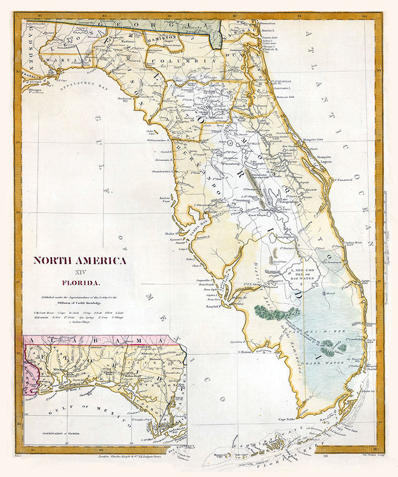 1845 Map of Florida