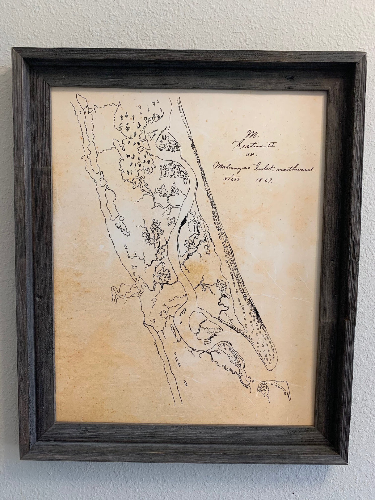 1867 Map of Matanzas Inlet Saint Johns County Florida