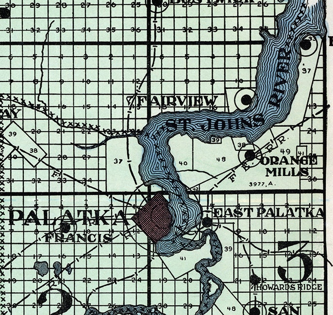 1914 Map of Putnam County Florida