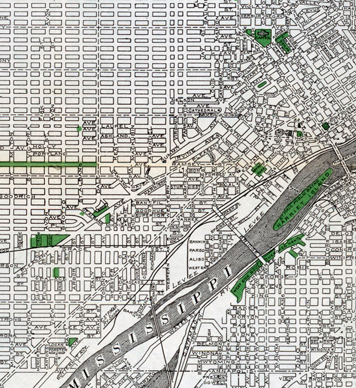 1912 Map of Saint Paul Minnesota