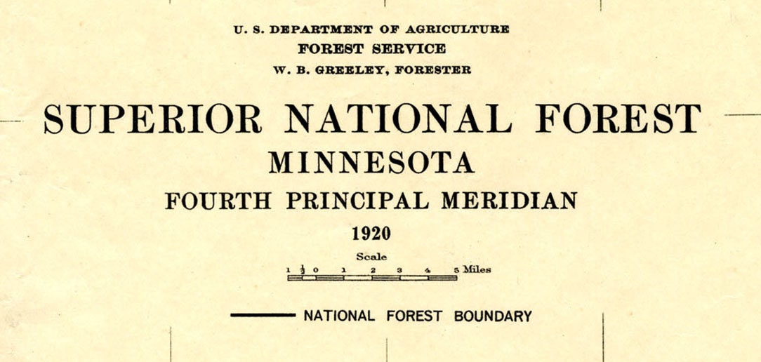 1920 Map of Superior National Forest