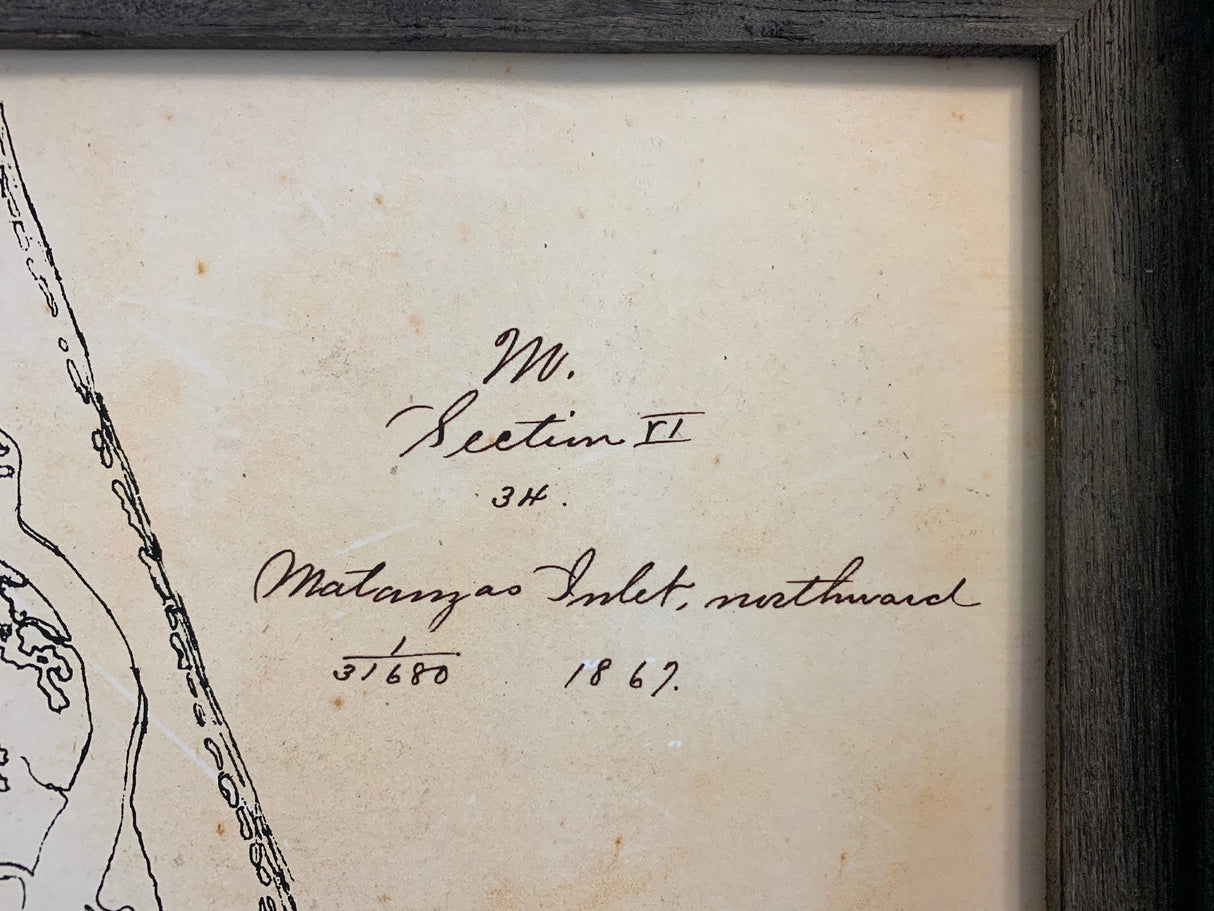 1867 Map of Matanzas Inlet Saint Johns County Florida