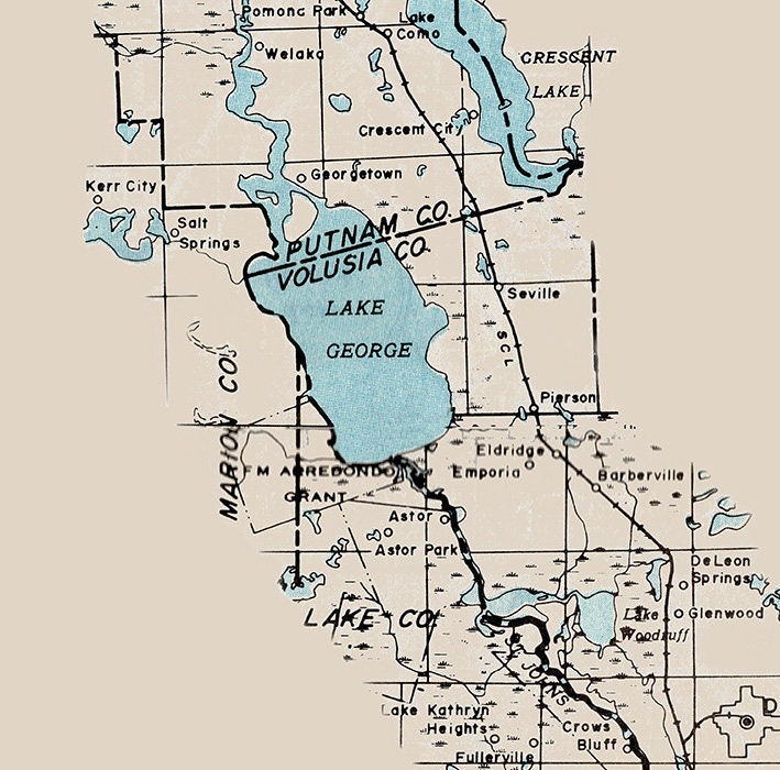 Map of the Saint Johns River Florida
